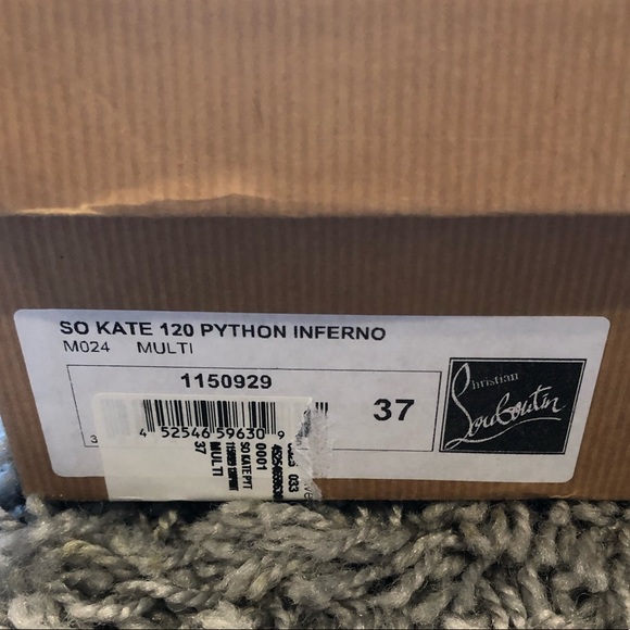 NWT! Christian Louboutin So Kate Python Inferno 37 - Picture 5 of 7